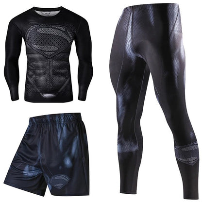 Avengers Compression Shirt - Superman Spider-Man Gym Wear