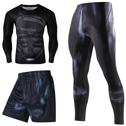 Avengers Compression Shirt - Superman Spider-Man Gym Wear