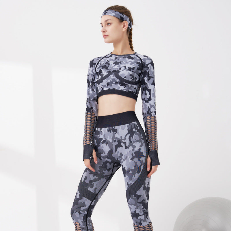 Camouflage Yoga Set for Women - Seamless Fitness Outfit
