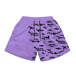 Sasuke Curse Mode Purple Printed Gym Shorts (One Piece)