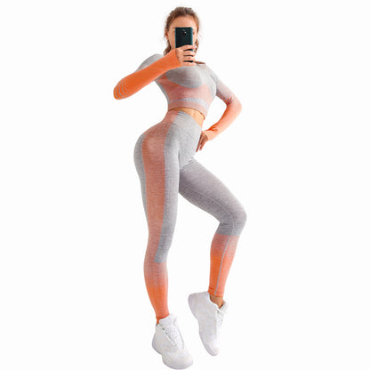 Seamless High-Stretch Yoga Outfit with Crop Top and Leggings