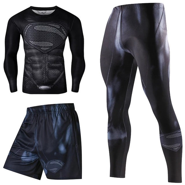 Avengers Compression Shirt - Superman Spider-Man Gym Wear