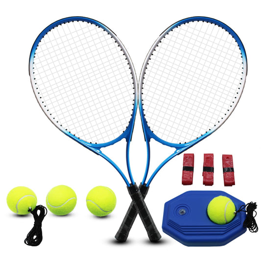 ZHUOKECE Tennis Rackets for Adult 2 Players Adult Recreational Tennis Rackets Set for Beginners and Professional with 4 Tennis Balls 3 Overgrips 1 Tennis Bag (Blue)